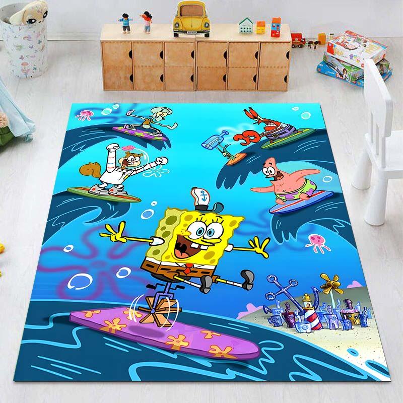 Multiple Styles Cartoon SpongeBob Print Carpet for Living Room Children's Bedroom Sofa Doormat Floor Non-slip Mat Luxury Gift