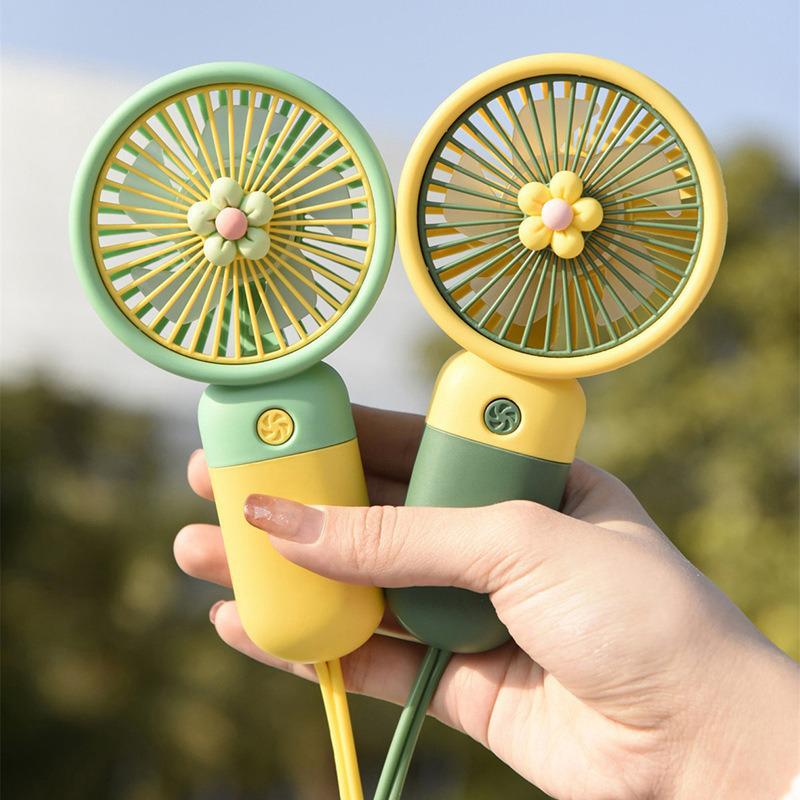 Cartoon Handheld Mini Fan with Mobile Holder - Free Shipping