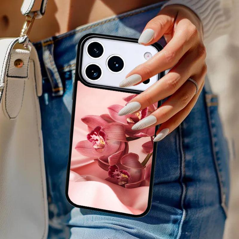 Orchid Flowers Colorful soft Phone Case For iPhone 17 Air 14 15 13 12 Max Cover For Apple 16e 11 Pro Max Plus Coque