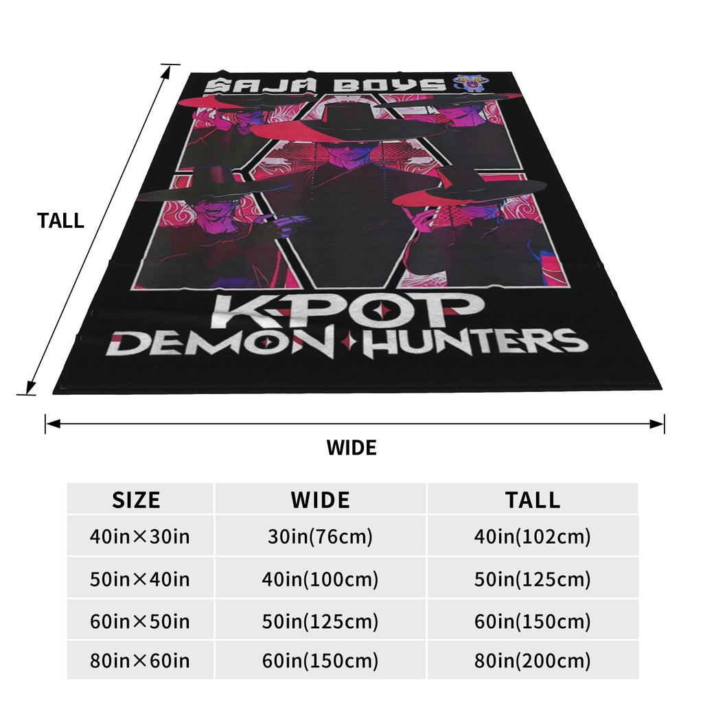 Super Soft BlanketGirls Boys Airplane Travel Saja Boys team KPop Demon Hunters Throw Blanket  Flannel Bedspread For Bed Cover