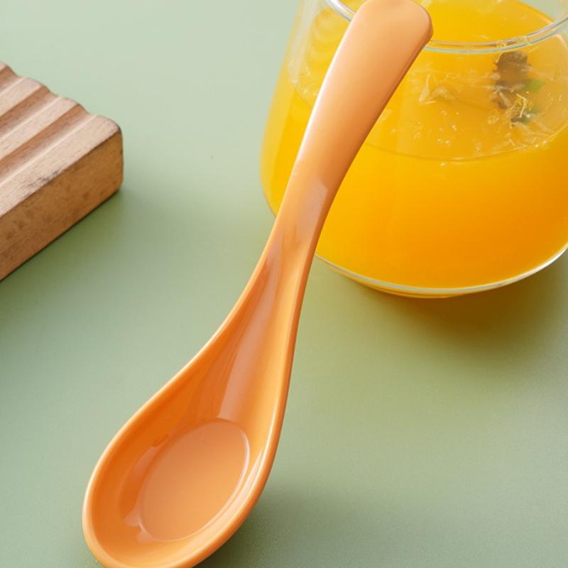 Plastic Soup Spoon Long Handled Imitation Porcelain Spoons Household Children's Spoon Household Kitchen Utensils