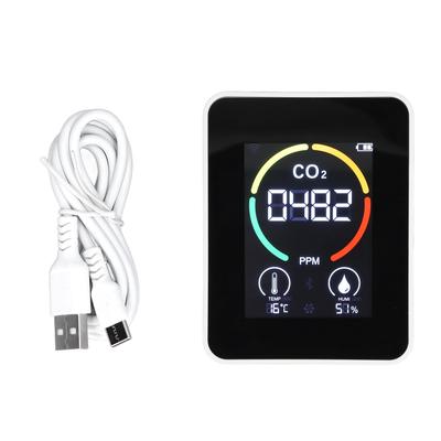 CO2 Detector Semiconductor Air Quality Monitor Temperature Humidity Sensor H8 Plus ZNAZGG01 Blanc