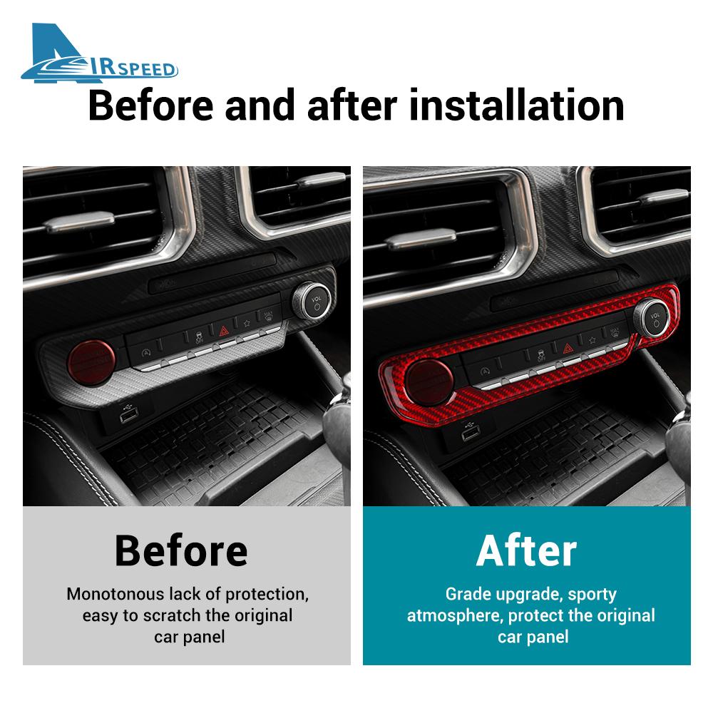 Real Soft Carbon Fiber Sticker For Ford Mustang GT 2024 2025 LHD RHD Car Central Control Star Button Interior Trim Accessories