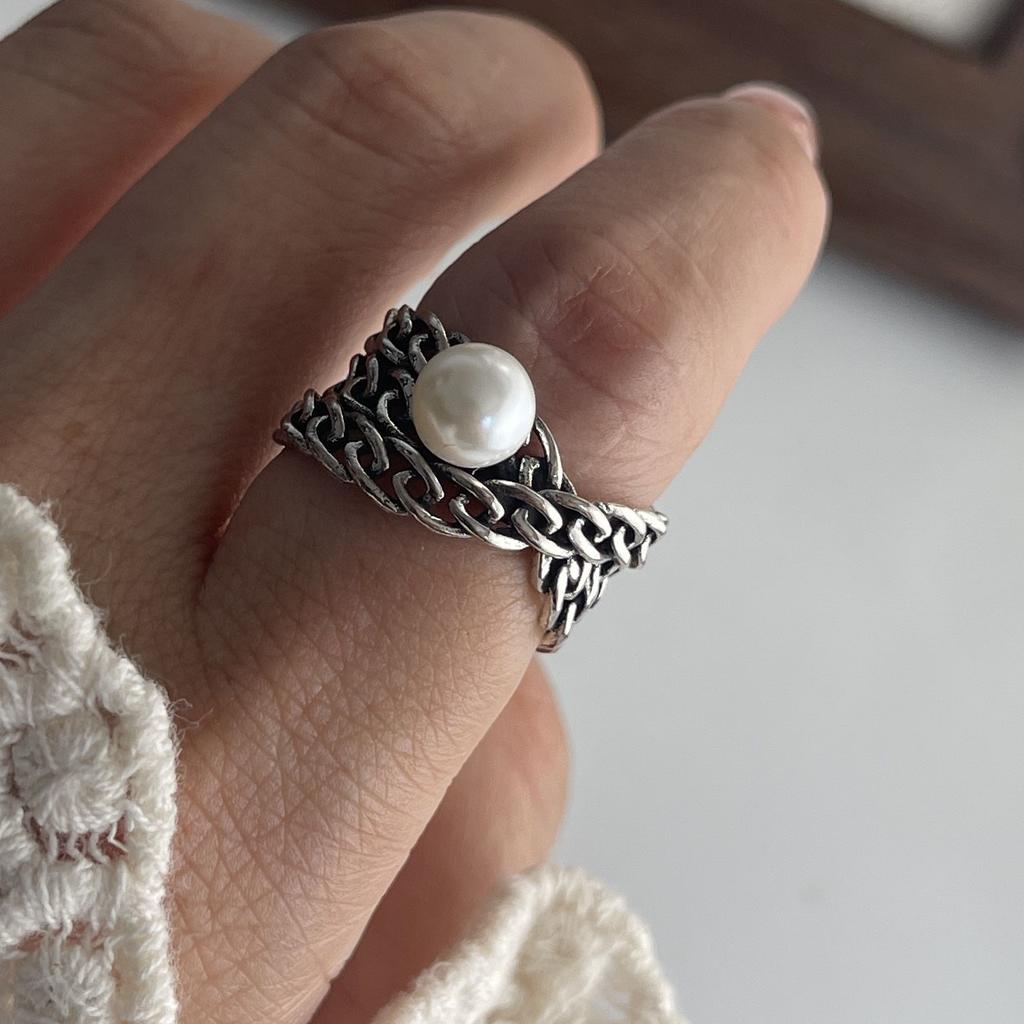 925 Silver Rings for Women Couple Minimalist Handmade Blue Pink Stone Shinning Ring Fine Jewelry Gift Prevent Allergy