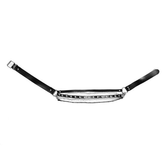 Cinturón de fiesta para mujer, estilo hip hop, gótico, con remaches y múltiples correas, de piel sintética decorativa, estilo punk, a juego, accesorio para ropa