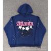 Sp1der Rapper YoungThug Same Foam Letter 555555 Couple Hoodie Pink Sweatshirt