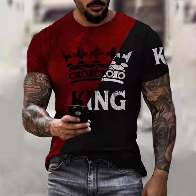 Men's T-shirt Casual Short Sleeved Hip-hop Smiling Face Printed T-shirt