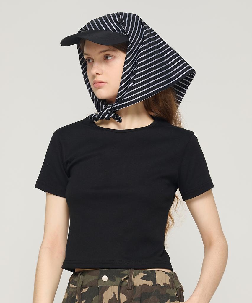 CARGOBROS FOR WOMAN Striped Bandana Cap (Black)