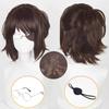Anime Hange Zoe Cosplay Wig Dark Brown With Ponytail Clip Wigs Hange Zoe Cosplay Glasses Prop Heat Resistant Synthetic Hair Wigs