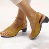 Women's Open Toe Slingback Heeled Sandals Adjustable Buckle Strap Low Heel Comfortable Summer Footwear
