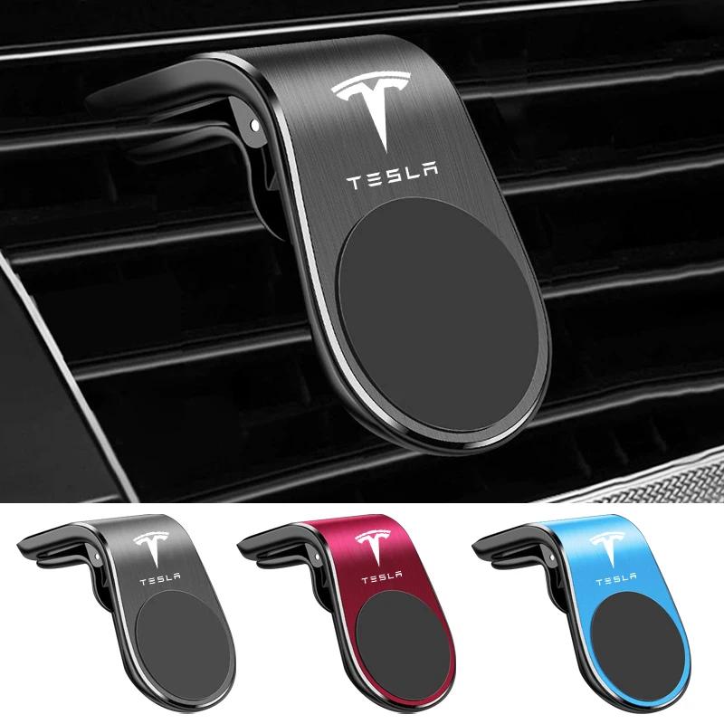 Autoaufkleber 2025 Neu Tesla Magnetischer Auto-Handyhalter Ständer Lüftungsschlitz Magnet Auto-Halterung Für Tesla Model-3 Model-S Model-X M