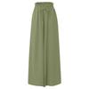 Women's Casual Fashion Elastic Waistband Wide Leg High Waist Long Skirt Pants