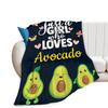 Cartoon Avocado Blanket Flannel Multi-Functional Towel Quilt Four Seasons Air Conditioner Blanket Lunch Break Shawl Fleece Blanket