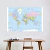 The World Political Map with Details Painting Wall Art Poster Home Decor Kids School Supplies Decorative Hanging Picture