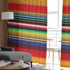 Colorful Mexican Stripes Bedroom Transparent Sheer Curtains Holiday Decoration Window Voile Tulle Curtain