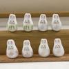 Decoendiy 12Pcs Ceramic Rabbit Bunny Beads, Flower Leaves Printed Beads, Handmade Porcelain Beads, Animal Shaped Beads, Loose Spacer Beads, for