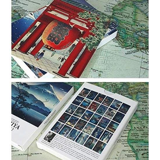 30 Pieces 1 Set Japanese Scenery Ukiyo-e Postcard Literary Greeting Cards Congratulatory Message Boxed (Tsuchiya Mitsui)