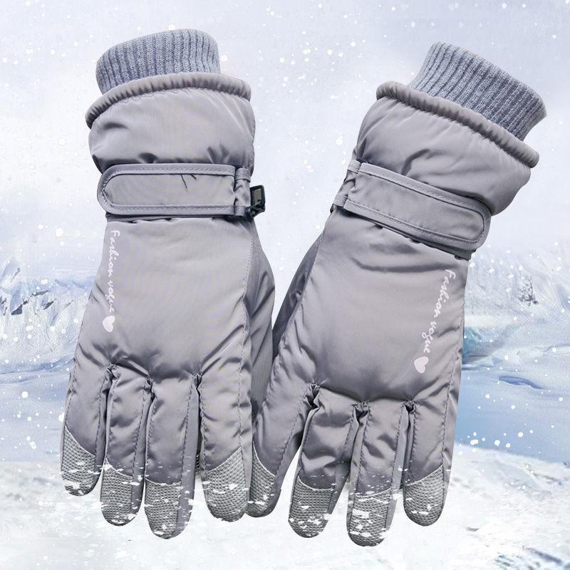 Woman Ski Gloves Winter Warm Cycling Plus Fleece Thick Waterproof Windproof Coldproof Gloves