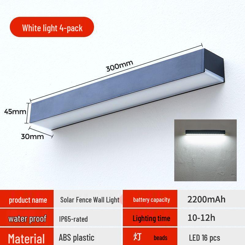 Solar Waterproof Wall Lamps for Garden, Villa, Courtyard, Balcony, and Fence Lighting