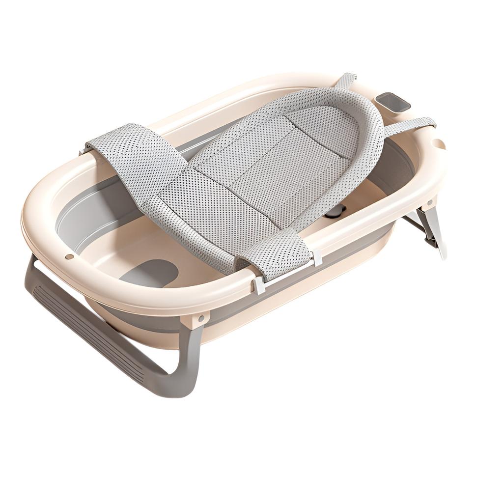 Household intelligent constant temperature large capacity baby folding bathtub children can sit and