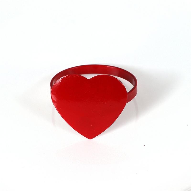 6Pieces Elegant Heart Napkin Rings Accessories for Celebration Like Valentines Day Weddings and Anniversaries