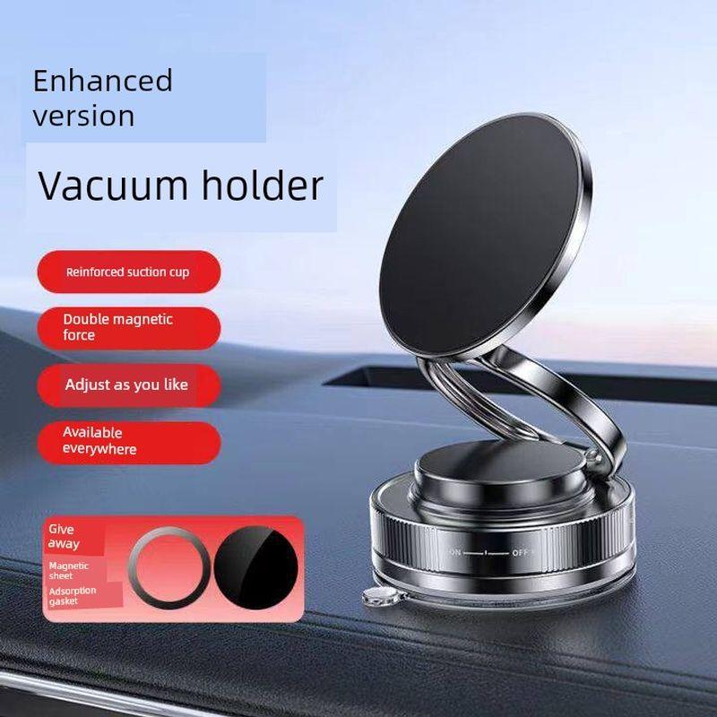 

New Magnetic Phone Holder for Car 2025, Vacuum Suction Cup, Multifunctional Navigation Car Mount Gold Medal Axle Ball Style & Plastic Style [Black]