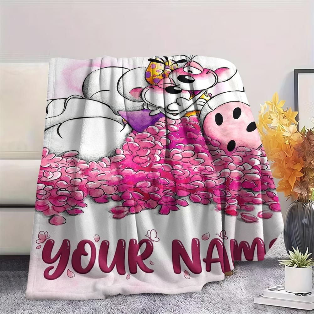 1pz Coperta di Flanella con Nome Personalizzato e Fantasia Diddl Adatta a Tutte le Stagioni per Arredamento Casa Calore e Comfort Regali Regalo Festivo_xia
