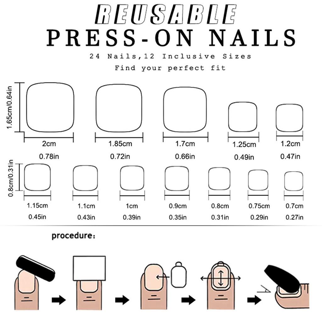 Press On Toenails Square Glossy French Tips Fake Toe Nail with Design Acrylic Artificial False Toenails Glues On Toenail