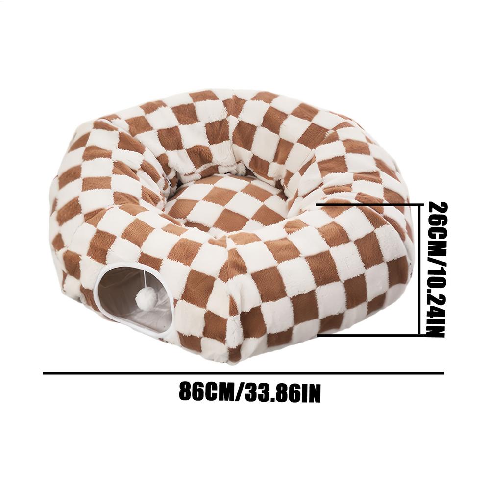 

Cat Cave Donut Washable Cute Nest Cat Tunnel Donut Kitten Bed For Kitten Puppy Small Dog Bunny Pet Enrichment Indoor Bedroom червоний
