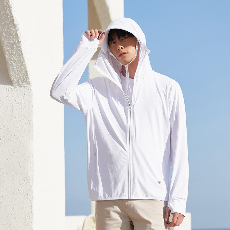 Ropa protectora solar verano anti-ultravioleta ropa para la piel hombres con ala desmontable pesca protección solar UPF50+