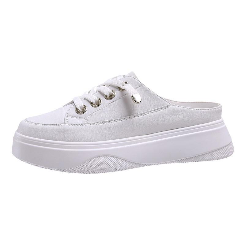 Baotou Xiaobai half slippers women's new outer wear Internet celebrity thick bottom muffin without heel lazy inside heightening sandals