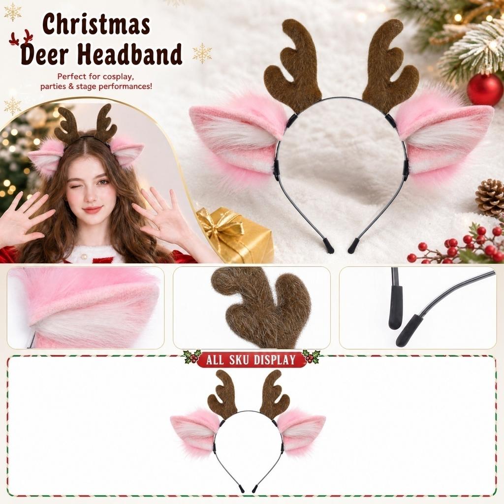 Christmas Removable Deer Headband for Stage Performance Costume