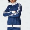 High Quality Embroidered Striped Stand Collar Zip Up Sweatshirt Jacket Men Women Couple