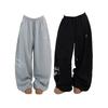 Unisex High-Waisted Drawstring Jogger Pants With Print Loose Wide-Leg Casual Streetwear Trousers