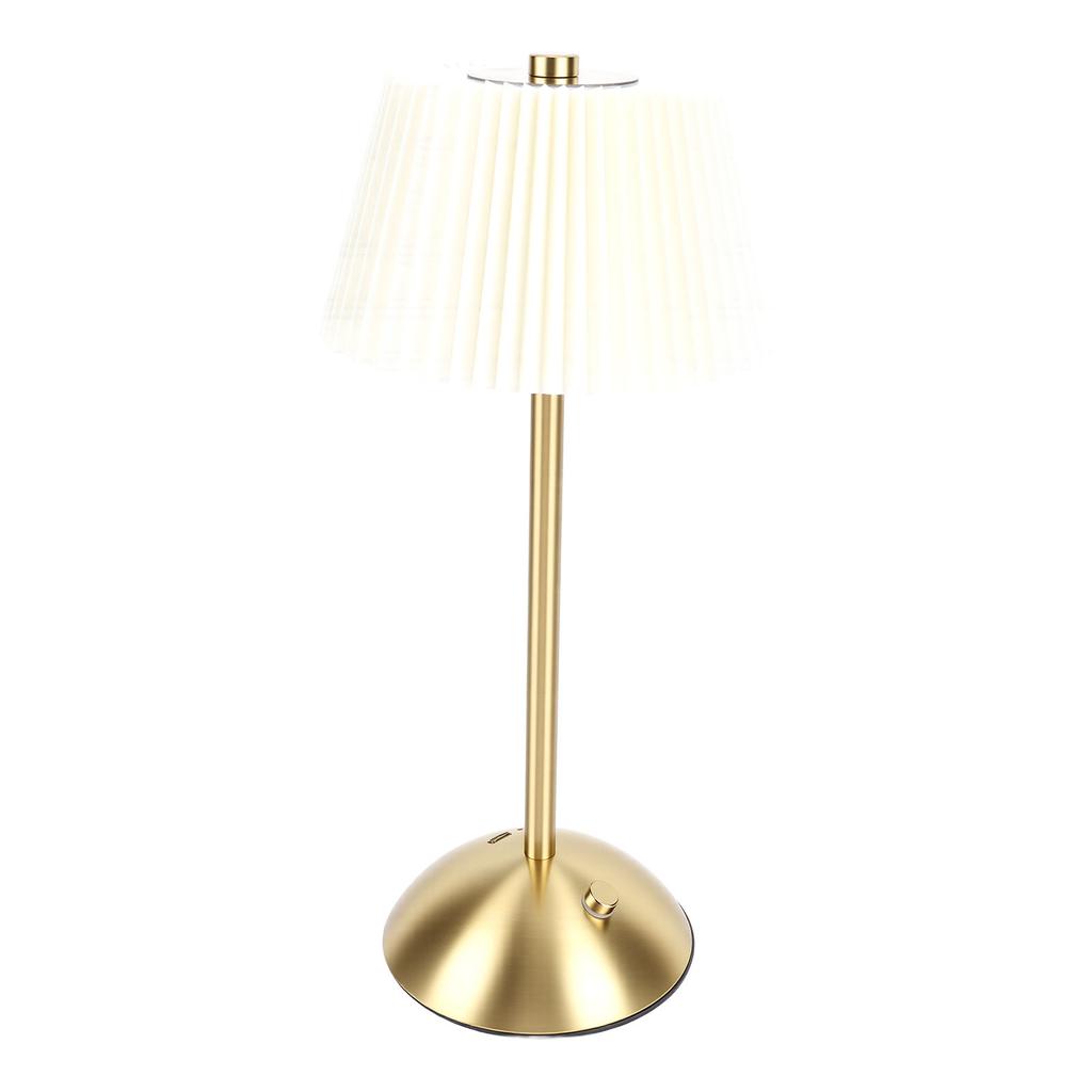Pleated Table Lamp Cordless Touch Control   1200mAh Rechargeable Battery Operated Nightstand Lamp for Bedroom Living Room