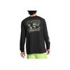 Under Armour Curry Grafické Písmeno Sportovní Kulatý Výstřih Svetr Dlouhý Rukáv Tričko Pánské Vrcholy Černá 1387109-001