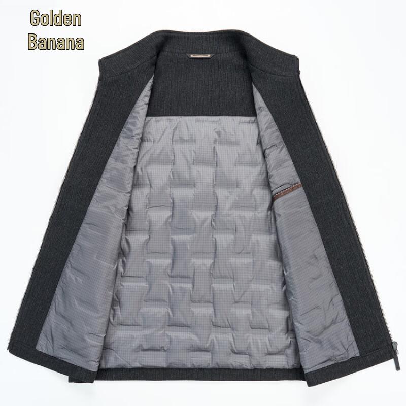 Men's Cotton-Blend Stand Collar Down Vest