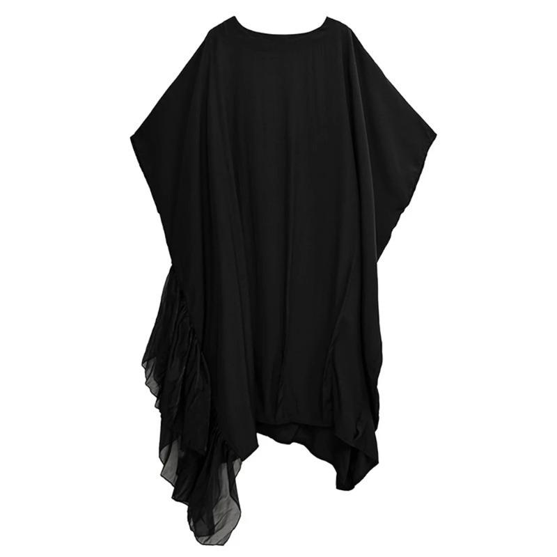 

XITAO Irregular Patchwork Pleated Dress ZMY1271 One Size чёрный