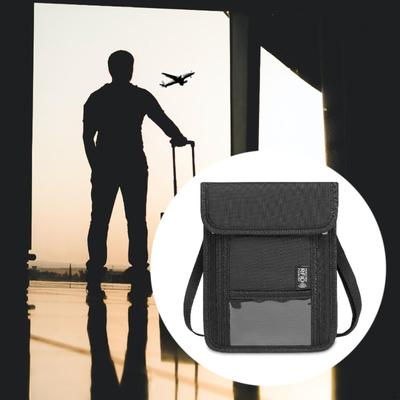 RFID Blocking Neck Pouch Compact Storage Travel Shoulder Bag for Dating