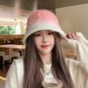 Rabbit Mao Mao Bucket Hat 2025 New Women's Autumn and Winter Big Head Circumference Temperament Warm Fluffy Bucket Hat Shows Small Face