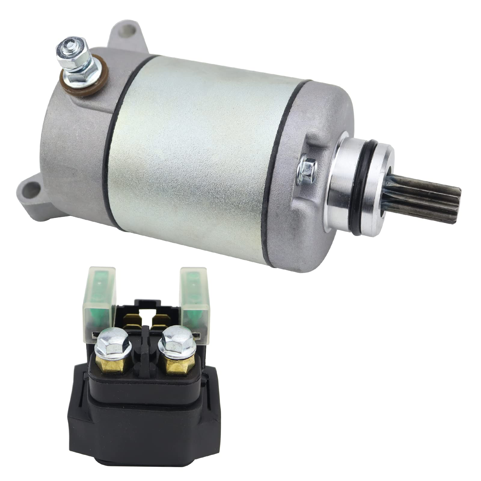 2 PCS Starter Motor & Solenoid Relay For Yamaha ATV YFZ450 Special  Edition 2004-2013 OEM:5TG-81890-00-00 5TG-81800-00-00 18761 2 PCS Starter