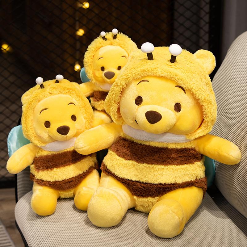 25/35/50Cm Honey Bee Winnie The Pooh Doll  Bear Sofa Pillow Soft Accompany Sleeping Plush Toys Kawaii Decor Birthday Gifts