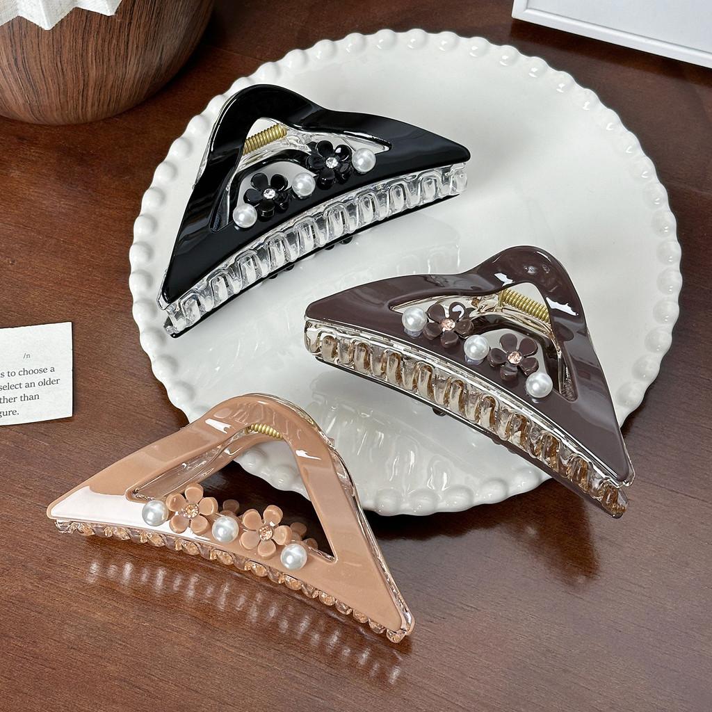 And Pearl Stylish Rhinestone Large Hair Claw Clip Perfect For Elegant Looks And Updos