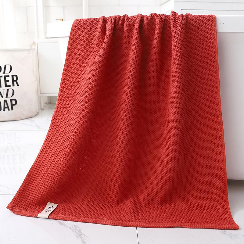 Japanese Style Soft Honeycomb Cotton Waffle Beach Towel, Absorbent & Thickened, Large Size for Bath