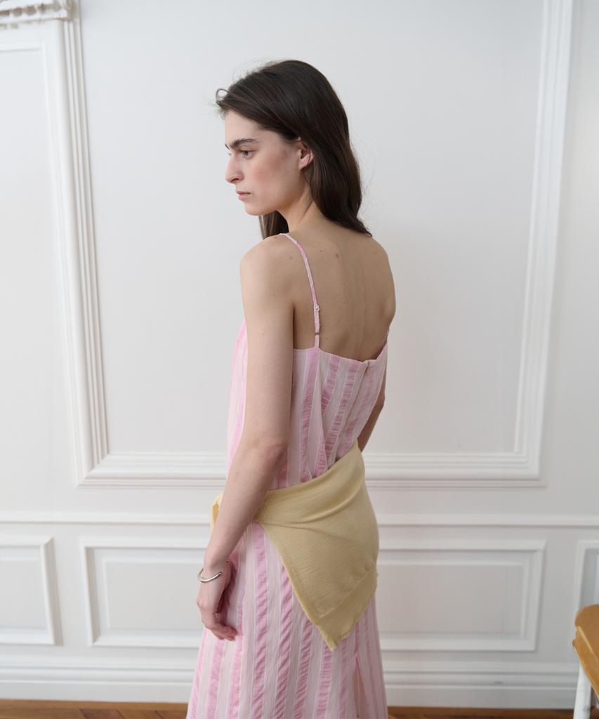 The Porta Line Stripe Long Dress, Pink