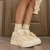 White ins tide bread shoes women's 2025 spring with skirts breathable niche Guochao thick-soled casual little white shoes