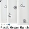 Shower Curtain Nautical For Bathroom  Printed Fabric Shower Curtain Ocean Sailboat Simple Waterproof In Bath Shower Curtains Set