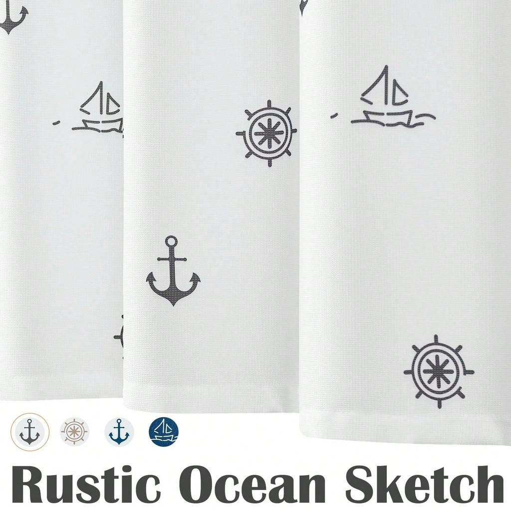 Shower Curtain Nautical For Bathroom Printed Fabric Shower Curtain Ocean Sailboat Simple Waterproof In Bath Shower Curtains Set