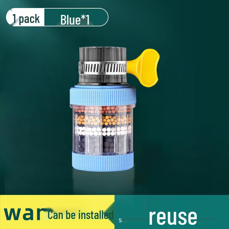 Universal Rotating Faucet & Shower Filter - Anti-Splash, Removable, Washable, Six-Layer Purification.