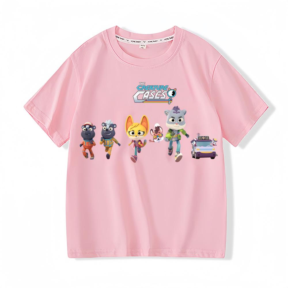 Kawaii 100%Cotton T-shirts the Creature Cases High Quality Short Sleeve BoysGirls Children T Shirt Graphic Printing Camisetas Anime T-shirt